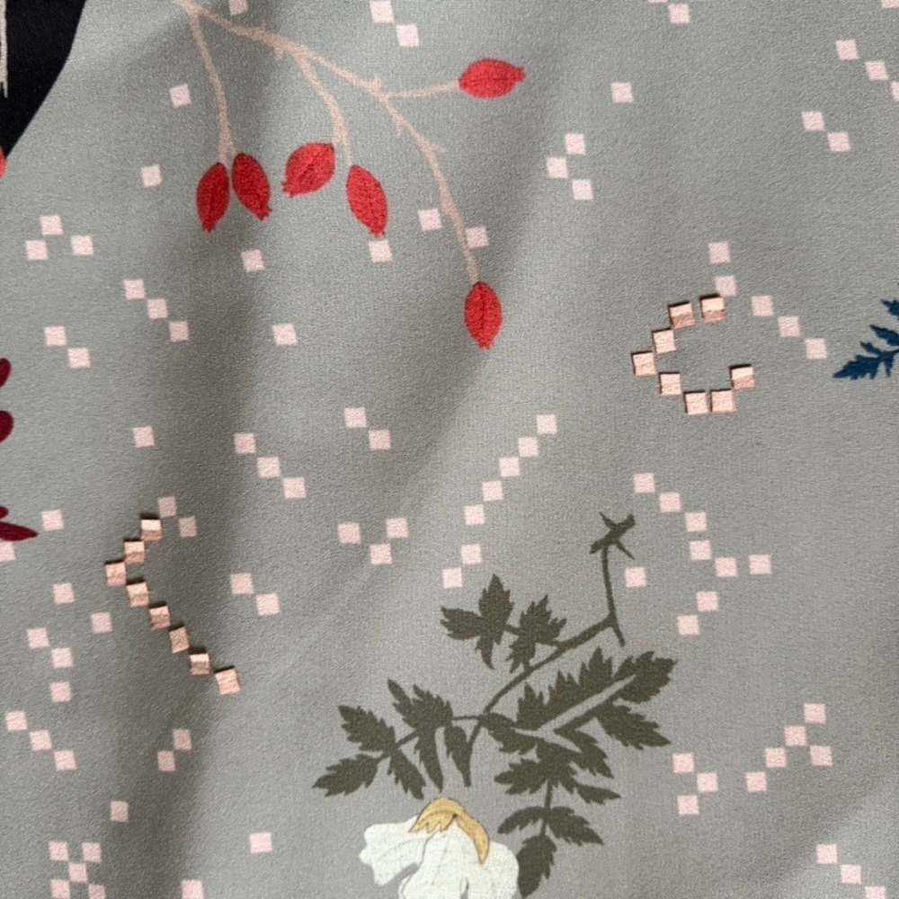 Anthropologie x SAHIL KOCHHAR Koyal Floral Applique Midi Skirt, (Sky)Gray Blue,M - Picture 12 of 13